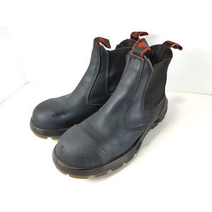 Redback Mens USBBK Bobcat Steel Toe Black Slip On Boots US 7.5 Aus 6.5
